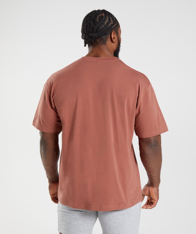 Men's Gymshark Essential Oversized T-Shirts Rose | CA 17D680